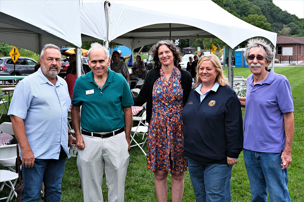 Local, Ulster County and New York State Officials attended the breakfast.(l. - r.)Lloyd Supervisor Dave Plavchak, NYS Assemblyman Jonathan Jacobson, Ulster County Executive Jen Metzger, Ulster County Legislator Gina Hansut and Lloyd Councilman Lenny Auchmoody.
